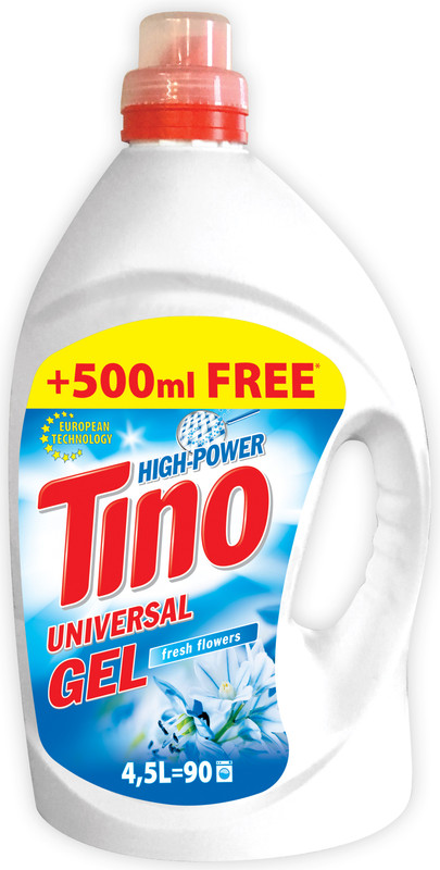 Гель для прання TINO HIGH-POWER Fresh flowers, універсальний, 4,5л